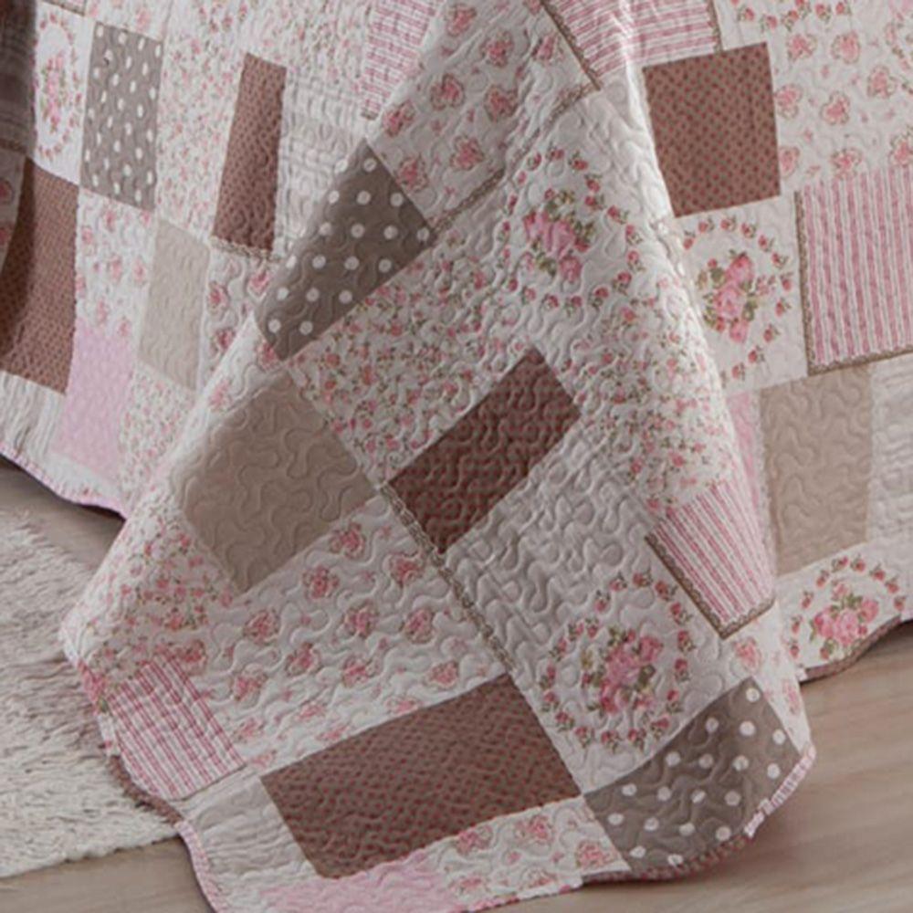 Kit Cobre Leito Colcha Casal Boutex Dupla Face Londres 100% Poliéster - 3