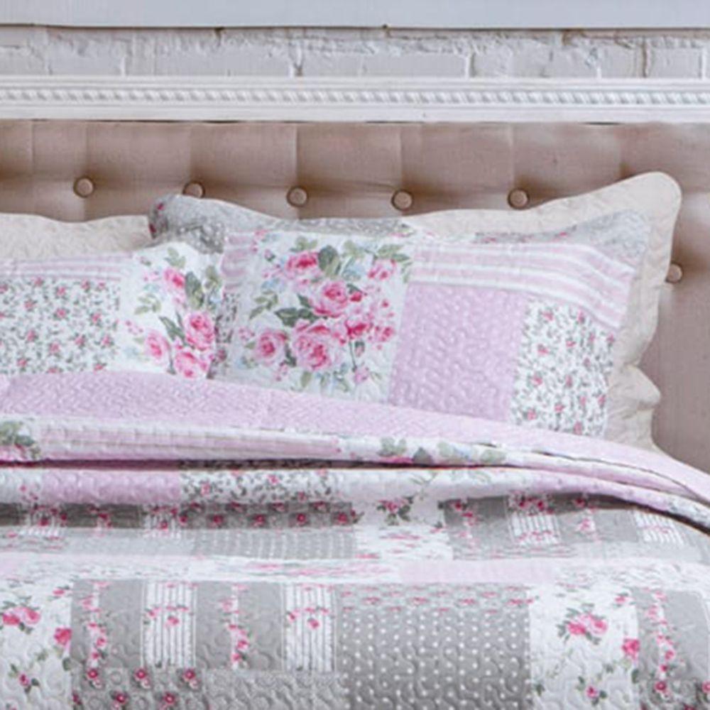 Kit Cobre Leito Colcha Casal Boutex Dupla Face Viena 100% Poliéster - 2