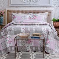 Kit Cobre Leito Colcha Casal Boutex Dupla Face Viena 100% Poliéster - 1