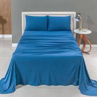 Jogo De Cama Lençol Sereno Solteiro 3 Peças Em Malha Algodão Marinho 100% Algodão - 3