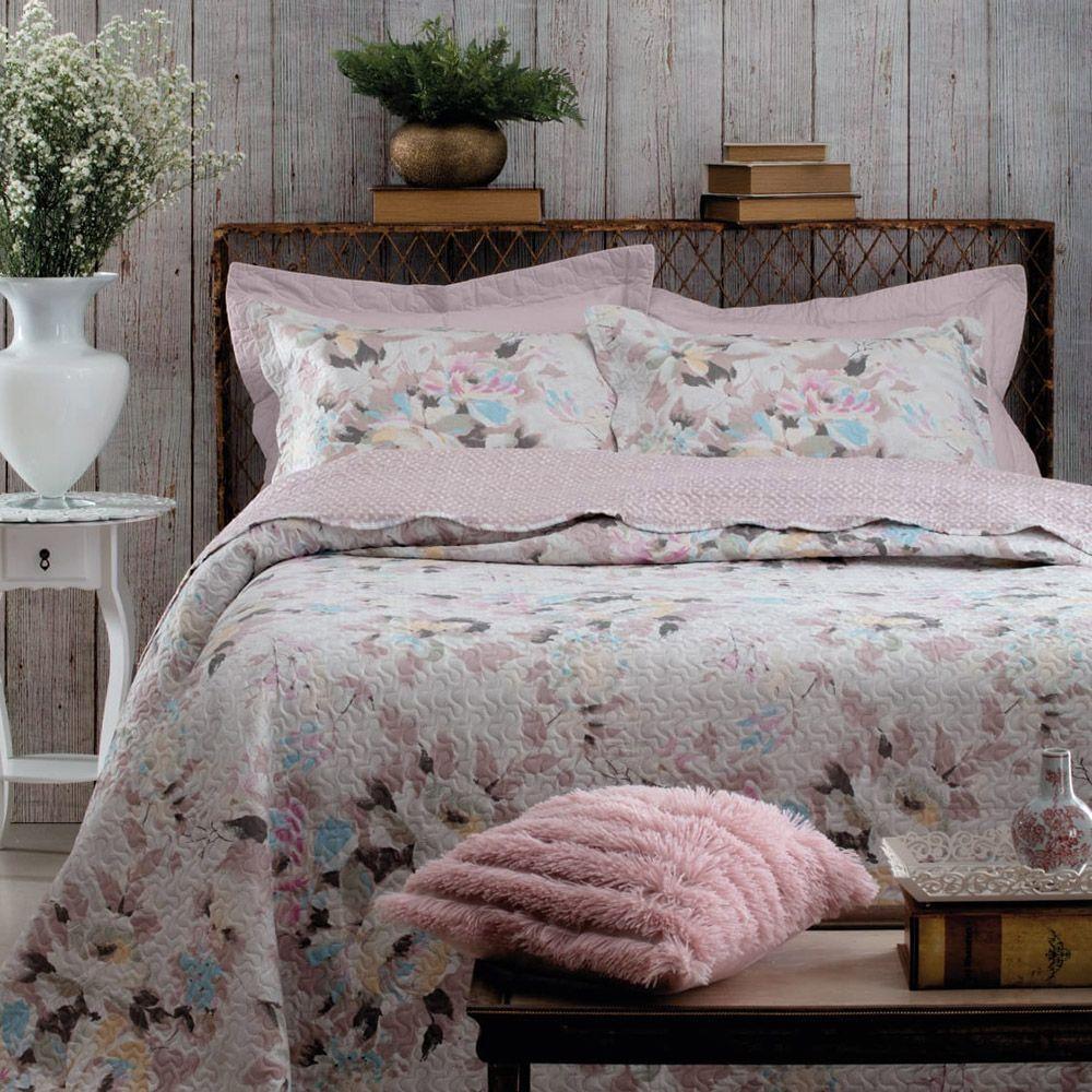 Kit Cobre Leito Colcha Casal Boutex Dupla Face Chipre 100% Poliéster - 1