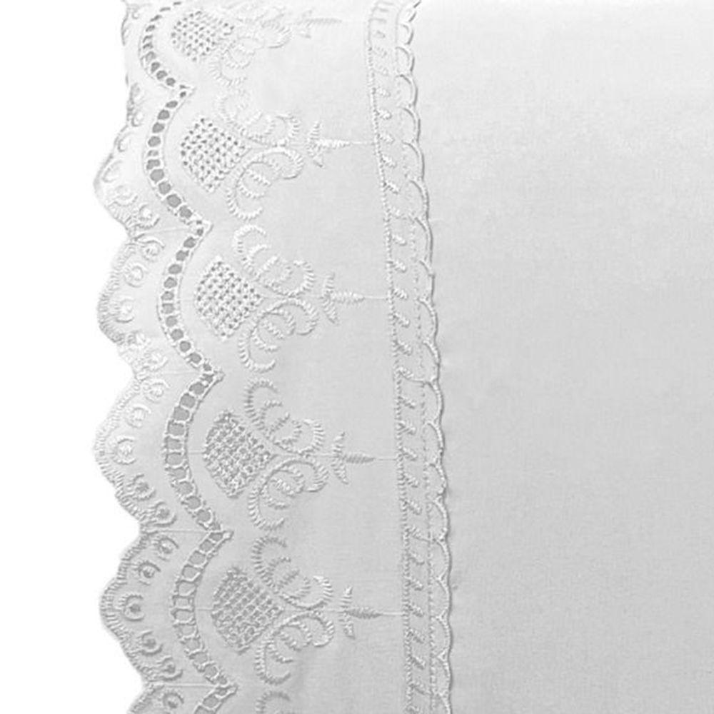 Jogo De Cama Lençol King Supremo 3 Peças Micropercal 300 Fios Branco 100% Poliéster - 3