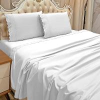 Jogo De Cama Lençol King Supremo 3 Peças Micropercal 300 Fios Branco 100% Poliéster - 2