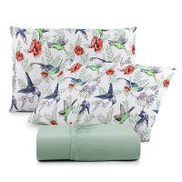 Jogo De Cama Lençol Sonho Bom King Em Malha Algodão 3 Peças Verde 100% Algodão - 1