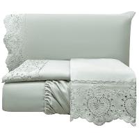 Jogo De Cama Lençol King Nupcial Percal 300 Fios 4 Peças Cinza 100% Poliéster - 1