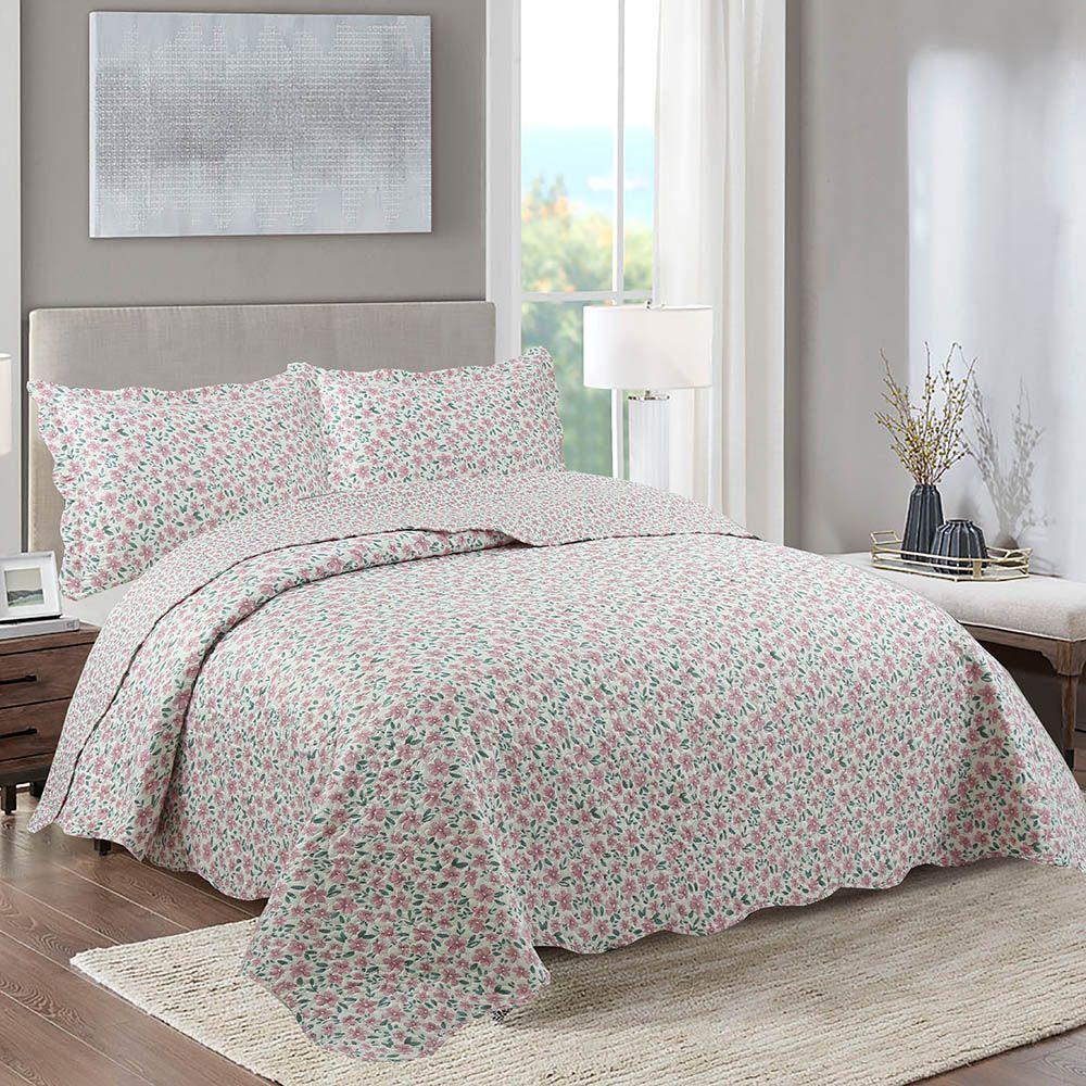 Kit Cobre Leito Colcha King Boutik Dupla Face Sabrina 100% Poliéster - 1