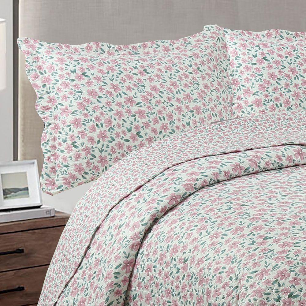 Kit Cobre Leito Colcha King Boutik Dupla Face Sabrina 100% Poliéster - 2