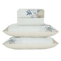 Jogo De Cama Lençol King Bouquet Percal 300 Fios 4 Peças Palha 100% Poliéster - 1