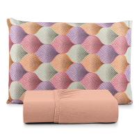 Jogo De Cama Lençol Sonho Bom Solteiro Em Malha Algodão 2 Peças Salmão 100% Algodão - 1