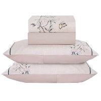Jogo De Cama Lençol Queen Bouquet Percal 300 Fios 4 Peças Rosê 100% Poliéster - 1