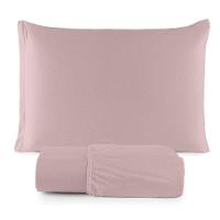 Jogo De Cama Lençol Sereno Solteiro Em Malha Algodão 2 Peças Rosê 100% Algodão - 1