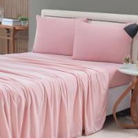 Jogo De Cama Lençol Sereno Casal Em Malha Algodão 4 Peças Rosê 100% Algodão - 2