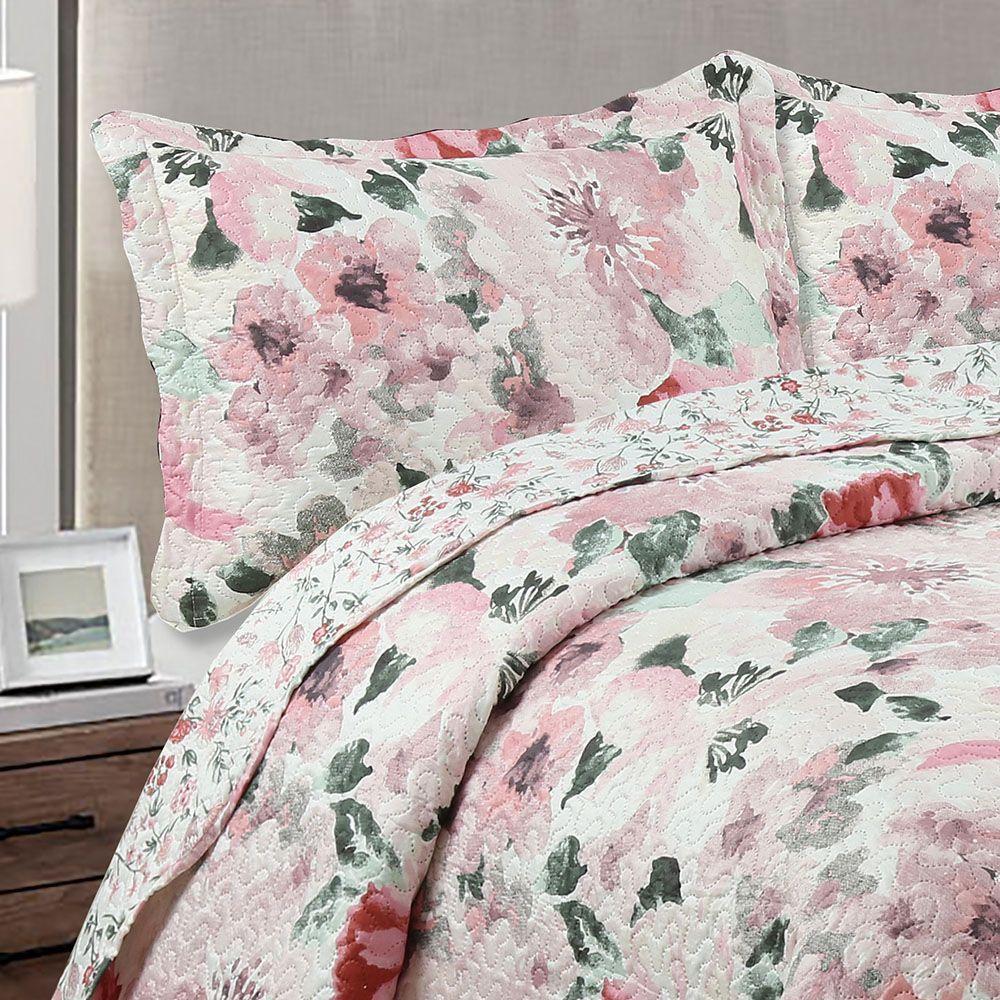 Kit Cobre Leito Colcha King Boutik Dupla Face Sirlene 100% Poliéster - 2