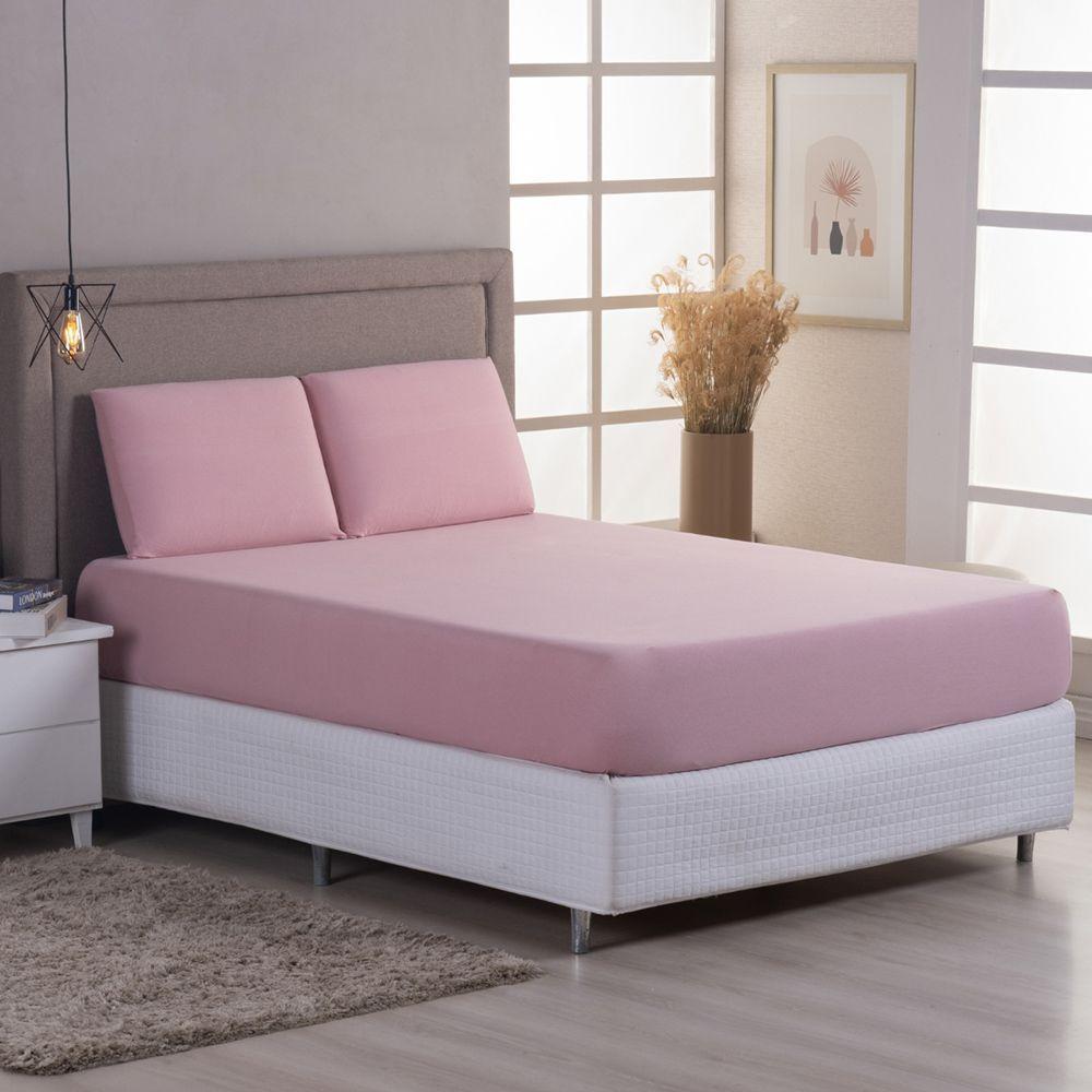 Jogo De Cama Lençol Sereno King Em Malha Algodão Rosê 100% Algodão - 3