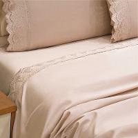 Jogo De Cama Lençol Queen Supremo 3 Peças Micropercal 300 Fios Rosê 100% Poliéster - 3