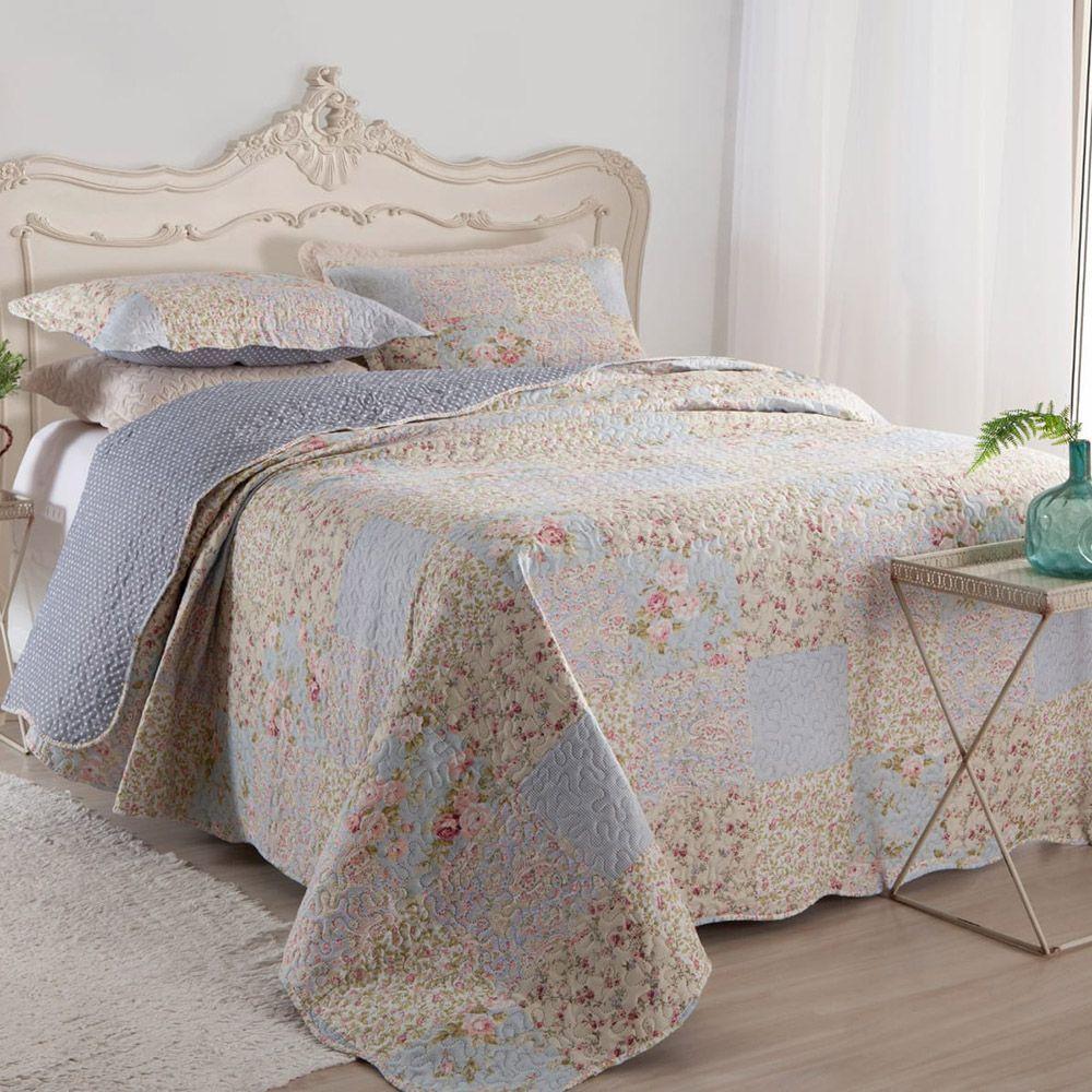 Kit Cobre Leito Colcha King Boutex Dupla Face Berlim 100% Poliéster - 1