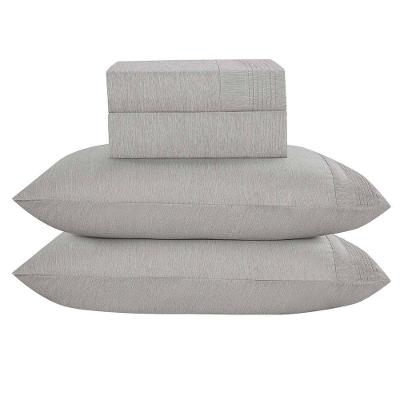 Jogo De Cama Lençol King Plysce Percal 300 Fios 4 Peças Cinza 100% Poliéster