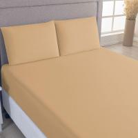 Jogo De Cama Lençol Sereno Queen Em Malha Algodão Mostarda 100% Algodão - 2