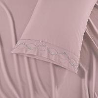 Jogo De Cama Lençol King Romantico Percal 300 Fios 4 Peças Rosê 100% Poliéster - 3