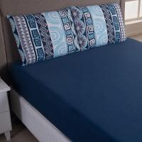 Jogo De Cama Lençol Sonho Bom Solteiro Em Malha Algodão 2 Peças Marinho 100% Algodão - 3