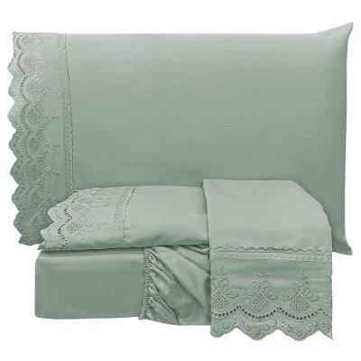 Jogo De Cama Lençol Queen Supremo 3 Peças Micropercal 300 Fios Cinza 100% Poliéster