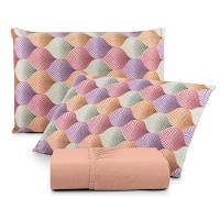 Jogo De Cama Lençol Sonho Bom King Em Malha Algodão 3 Peças Salmão 100% Algodão - 1