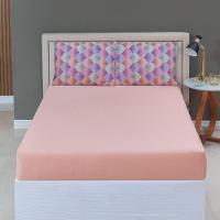 Jogo De Cama Lençol Sonho Bom King Em Malha Algodão 3 Peças Salmão 100% Algodão - 3