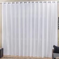 Cortina Top Chick 4 Metros Sala Quarto Tecido Ráfia Para Varão - Branca - 100% Poliéster - 1