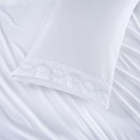 Jogo De Cama Lençol Casal Romantico Percal 300 Fios 4 Peças Branco 100% Poliéster - 3