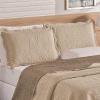 Colcha Casal Padrão Bella Dupla Face 03 Peças Avelã 100% Poliéster - 2