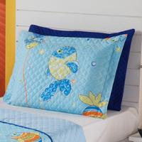 Cobre Leito Colcha Solteiro Alegria 2 Peças Oceano Azul 100% Poliéster - 2