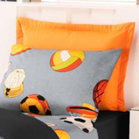 Kit Coordenado Edredom Com Lençol Solteiro Alegria Cáqui 100% Poliéster - 2