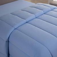 Edredom Coberdrom Sereno Solteiro Em Malha Azul 100% Algodão - 2