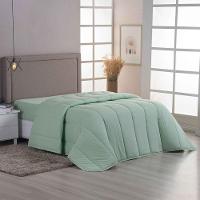 Edredom Coberdrom Sereno Solteiro Em Malha Verde 100% Algodão - 1