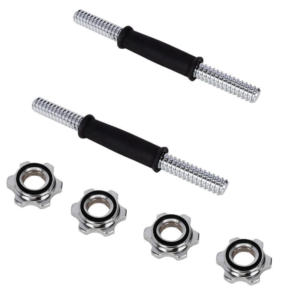 Kit Halteres Barras E Anilhas 19 Peças 15kg Com Maleta - 6