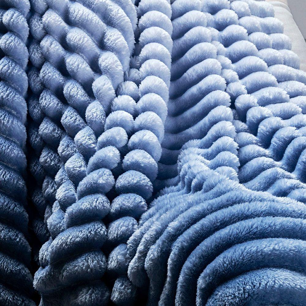 Coordenado Cobre Leito E Cobertor Fluflu Queen Ultrasoft Alto Relevo Dupla Face Lilás 100% Poliéster - 2