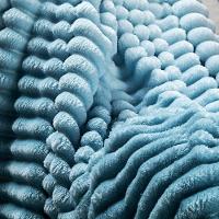 Coordenado Cobre Leito E Cobertor Fluflu Queen Ultrasoft Alto Relevo Dupla Face Azul 100% Poliéster - 2