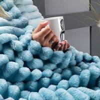 Coordenado Cobre Leito E Cobertor Fluflu Queen Ultrasoft Alto Relevo Dupla Face Azul 100% Poliéster - 3