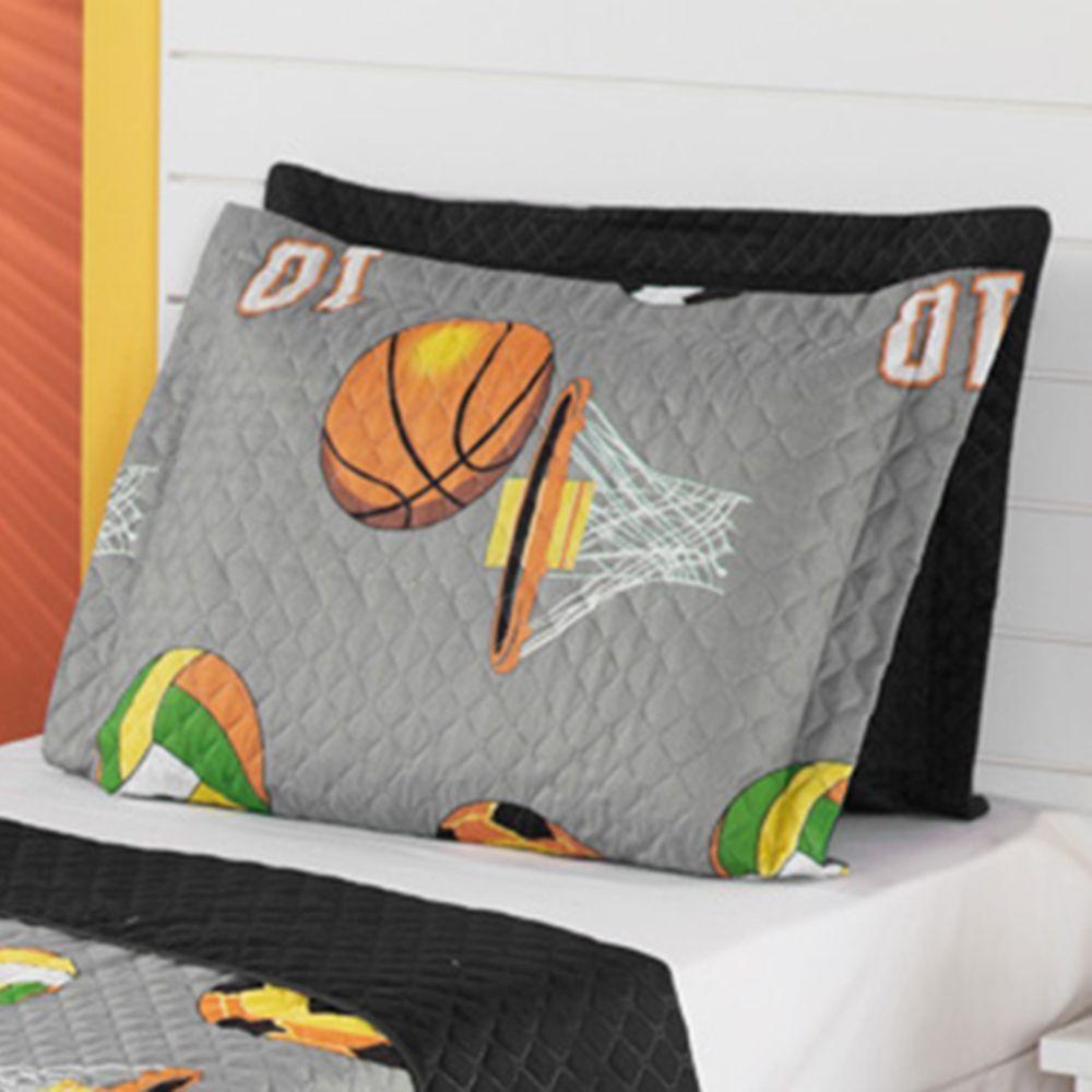 Kit Coordenado Cobre Leito Com Lençol Solteiro Alegria Cáqui 100% Poliéster - 3