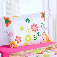 Kit Coordenado Cobre Leito Com Lençol Solteiro Alegria Pink 100% Poliéster - 6