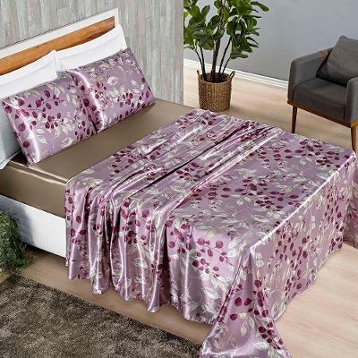 Jogo Cama Lençol Charme King 4 Peças Rosa 100% Poliéster