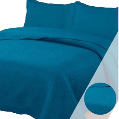 Colcha King Bouti Dupla Face 03 Peças Azul Marinho 100% Poliéster