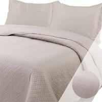 Colcha Queen Bella Dupla Face 03 Peças Cáqui 100% Poliéster - 1