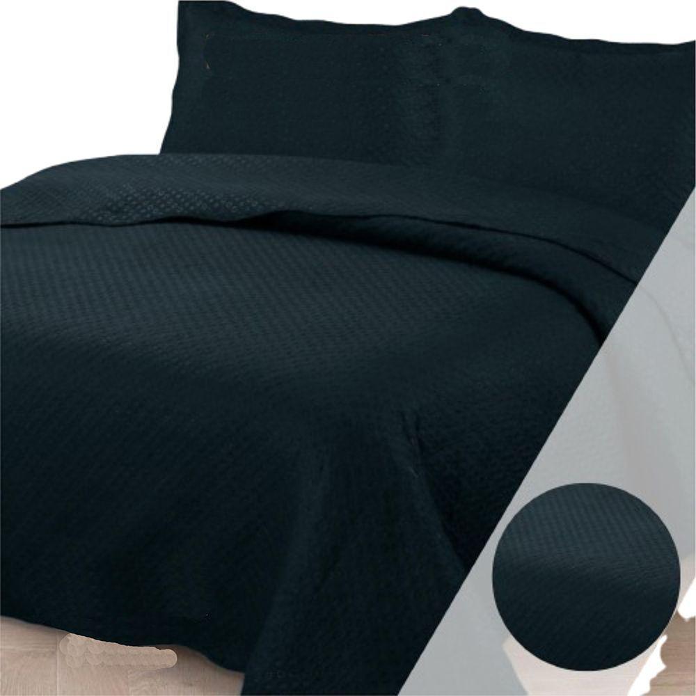 Colcha Queen Bella Dupla Face 03 Peças Preto 100% Poliéster - 1