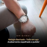 Relogio Masculino Prata + Caixa Religiao Original Cruz Jesus - 6