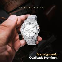 Relogio Masculino Prata + Caixa Religiao Original Cruz Jesus - 7