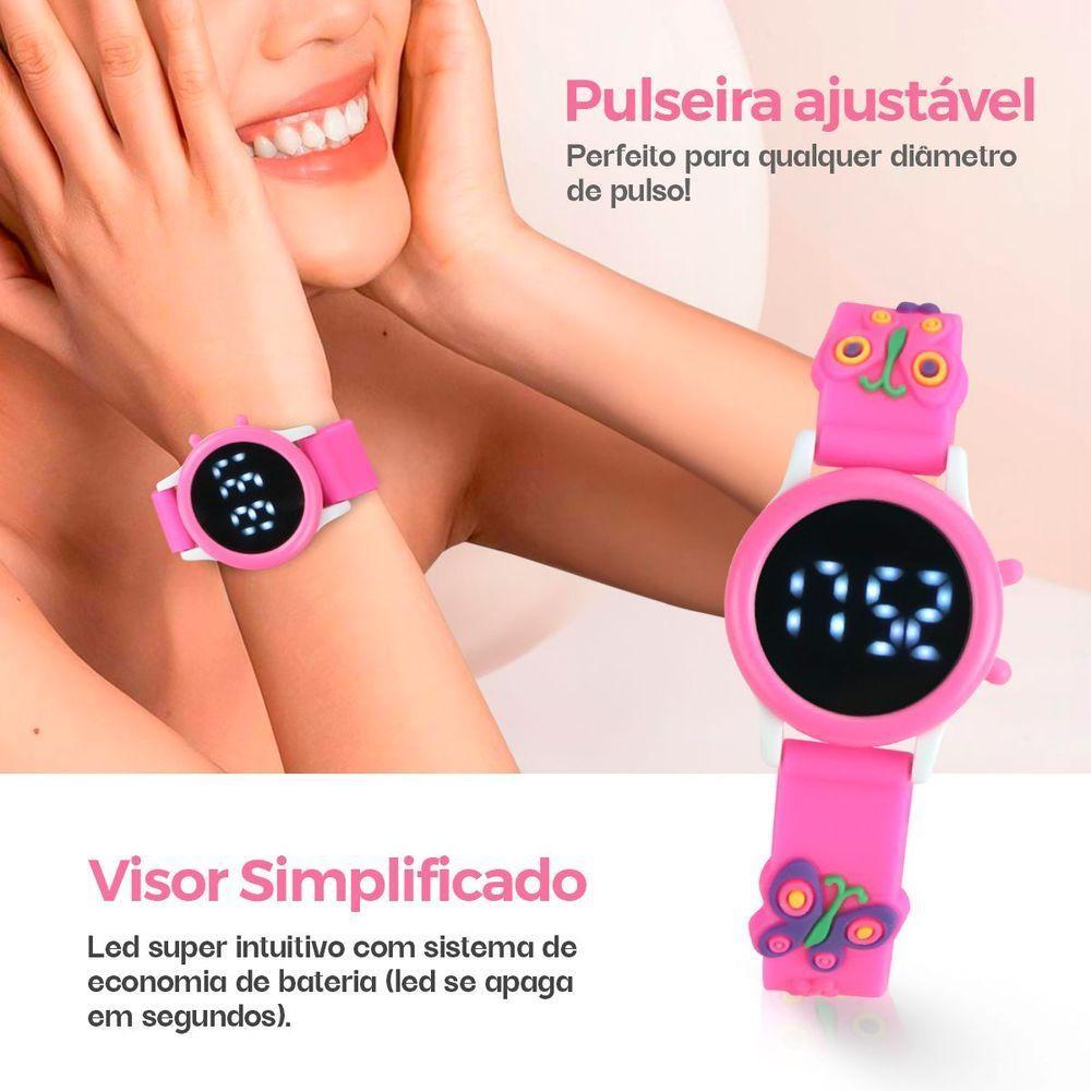 Relogio Digital Infantil Brinco Colar Oculos Sol - 4