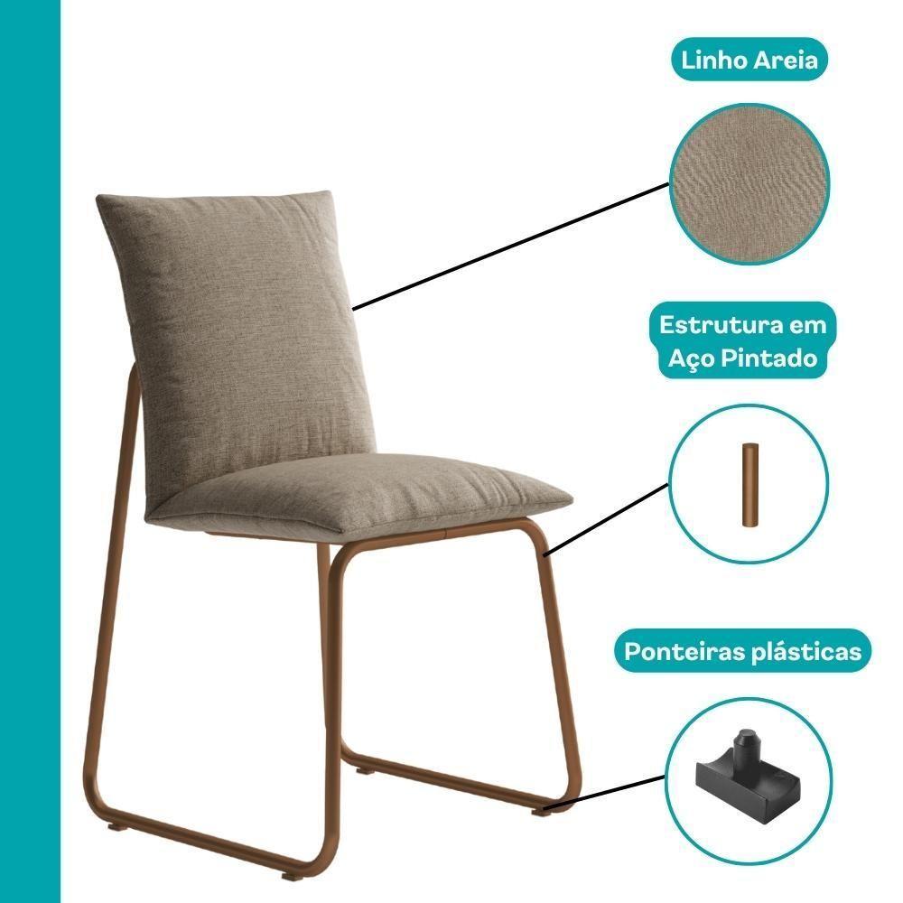 Conjunto Sala De Jantar 6 Cadeiras Di Nettuno Carraro Petra E Rosê - 2