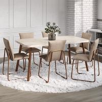 Conjunto Sala De Jantar 6 Cadeiras Di Nettuno Carraro Petra E Rosê - 1