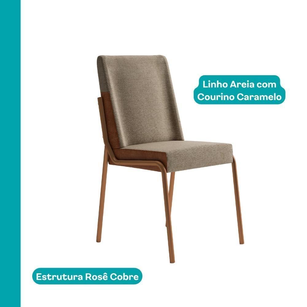 Conjunto Sala De Jantar 6 Cadeiras San Paolo Carraro Petra E Rosê - 3